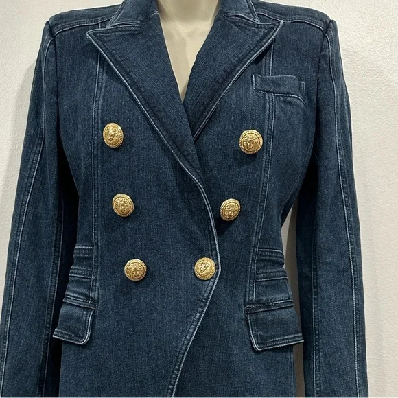 Like New! Authentic Balmain Denim Blazer - Picture 3 of 15